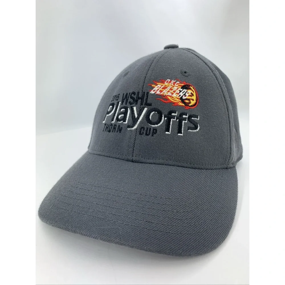 2015 WSHL Playoffs Hat STRETCH Thorn Cup OKC Blazers Gray OSFA Baseball Cap TOW